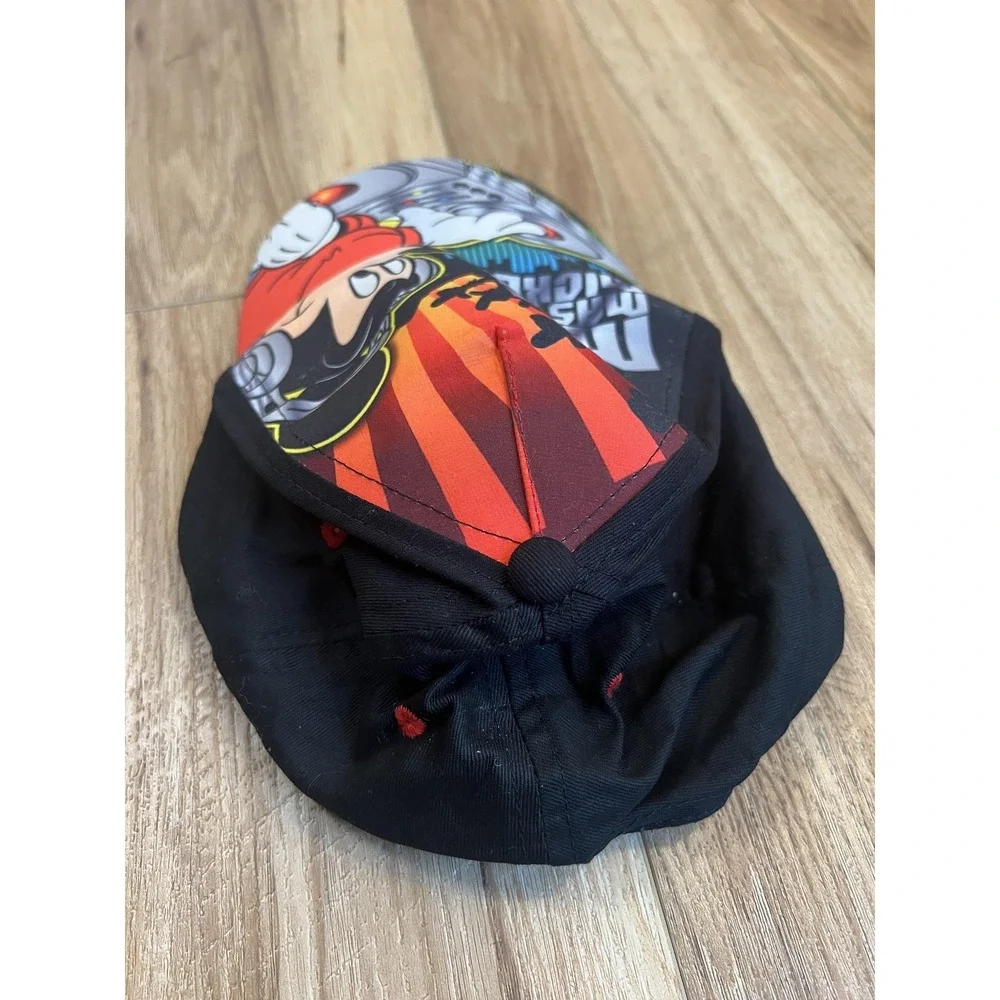 Disney Mickey Mouse Hat Cap Snap Back Boys Black Red Mix Master DJ Graphic Music